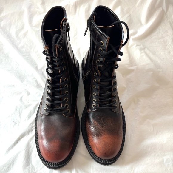 NWOT Urban Outfitters UO Combat Utility Brown Leather Boots SZ 8 main image 13